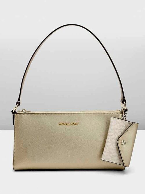 Michael Kors 2025 Collection Vincent Medium Saffiano Leather Pochette with Signature Logo Card Case