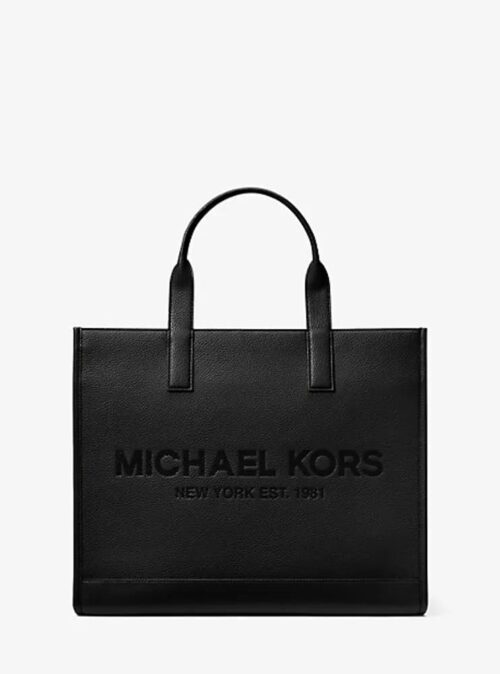 Michael Kors 2025 Collection Cooper Logo Embossed Faux Pebbled Leather Tote Bag