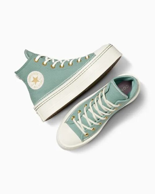 Converse Chuck Taylor All Star Modern Lift sneakers with crafted stitching in sage green