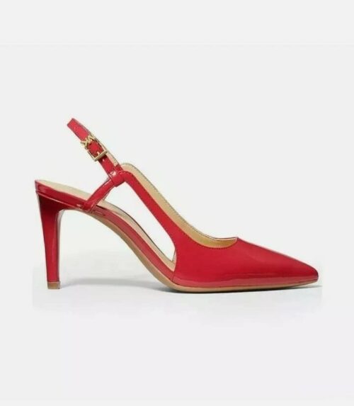 Michael Kors 2025 Collection Doreen Slingback Pump Heels Red Leather