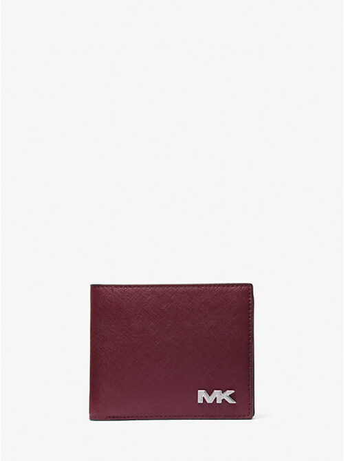 Michael Kors 2025 Collection Rivington Leather Billfold Wallet With Coin Pouch Ox Blood