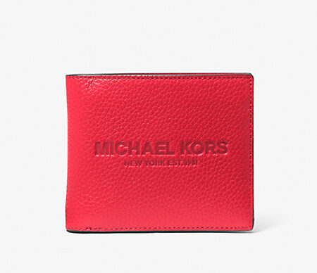 Michael Kors 2025 Collection Cooper Pebbled Leather Billfold Wallet With Coin Pouch