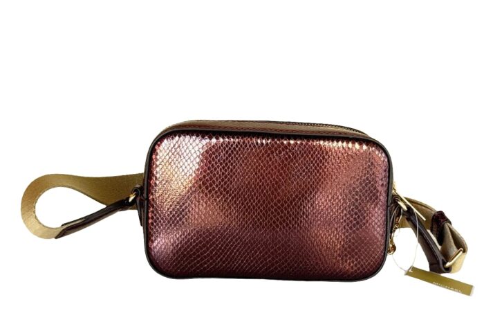 Michael Kors 2025 Collection MAISIE 2 IN 1 SMALL CAMERA CROSSBODY BAG EXOTIC PRINT in OXBLOOD - Image 3