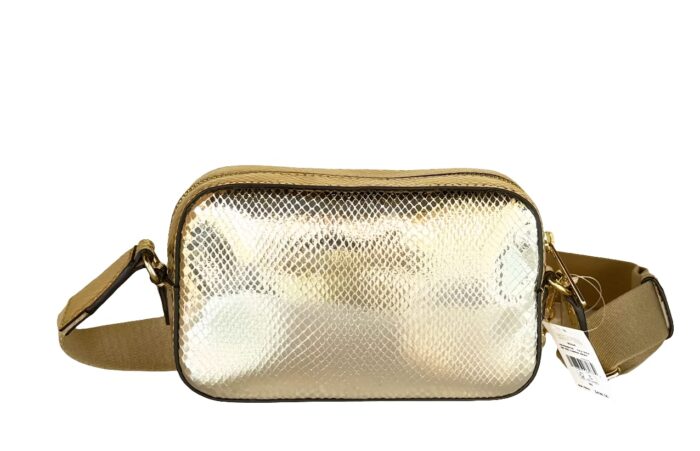 Michael Kors 2025 Collection MAISIE 2 IN 1 SMALL CAMERA CROSSBODY BAG EXOTIC PRINT in Metallic Gold - Image 3