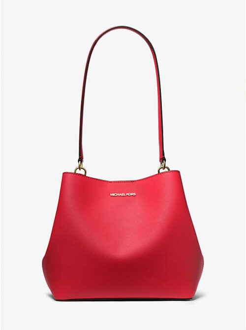 Michael Kors 2025 Collection Pratt Medium Shoulder Bag Red Leather