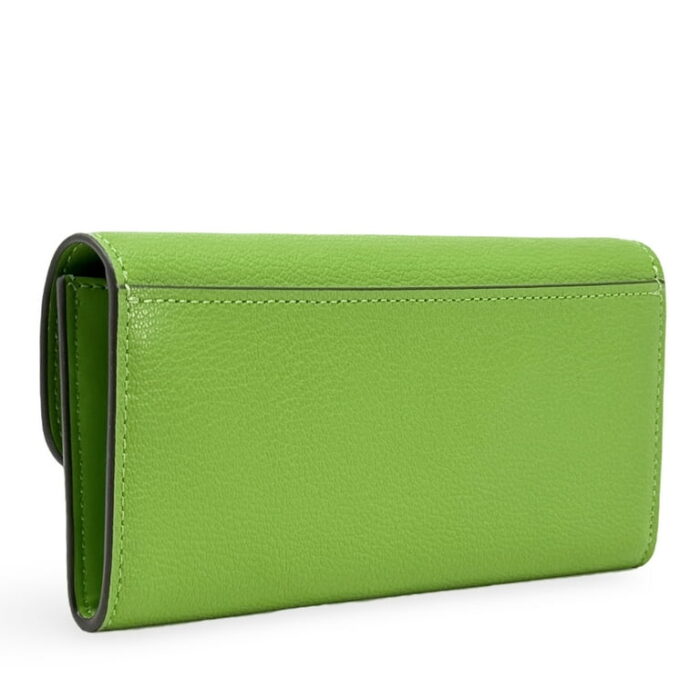 Michael Kors 2025 Collection Hamilton Large Leather Continental Wallet Green with Silver Hardware - Image 3