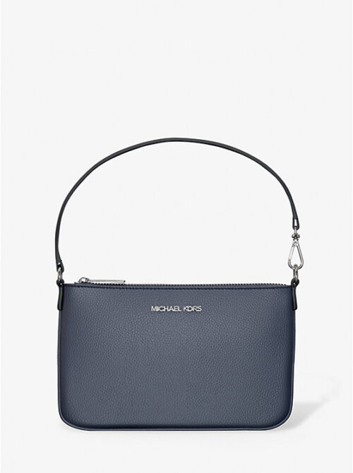 Michael Kors 2025 Collection Jet Set Small Pebbled Leather Convertible Wristlet Navy