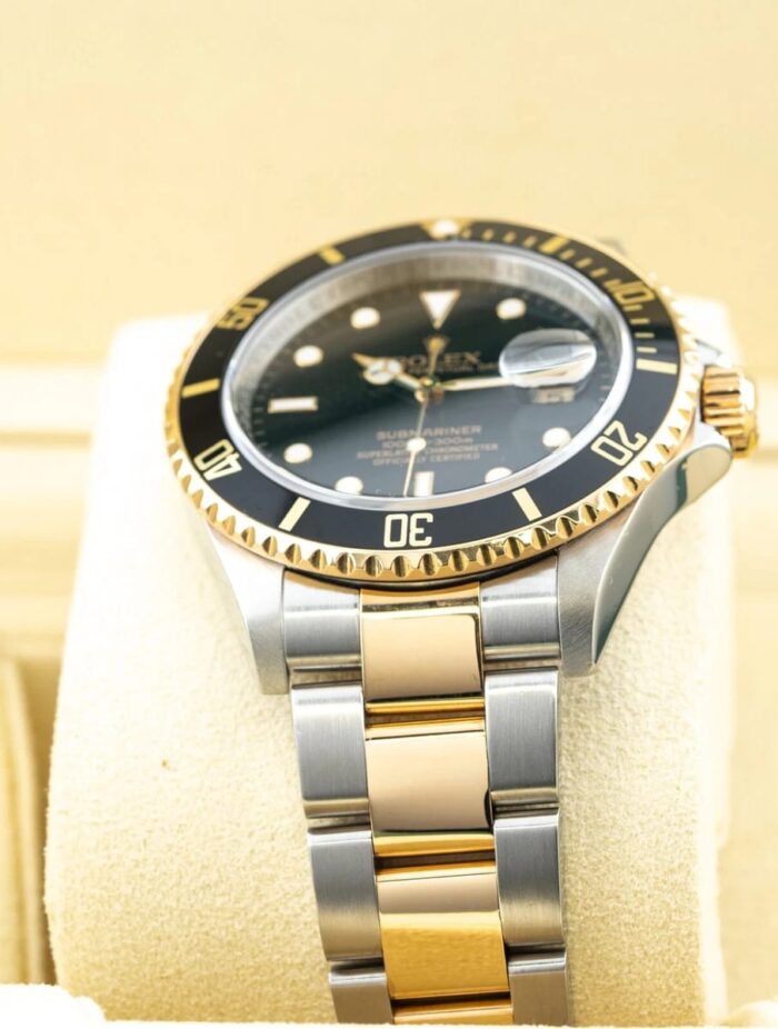 Men's Rolex 40mm Submariner Oyster Perpetual Date Steel Watch With Black Dial And Black Bezel - Image 5