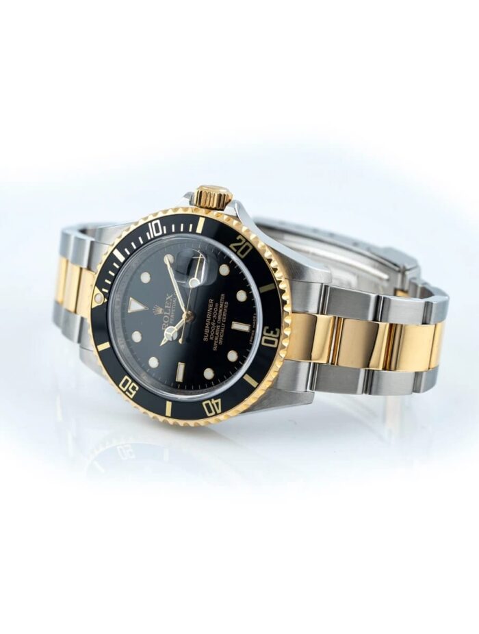 Men's Rolex 40mm Submariner Oyster Perpetual Date Steel Watch With Black Dial And Black Bezel
