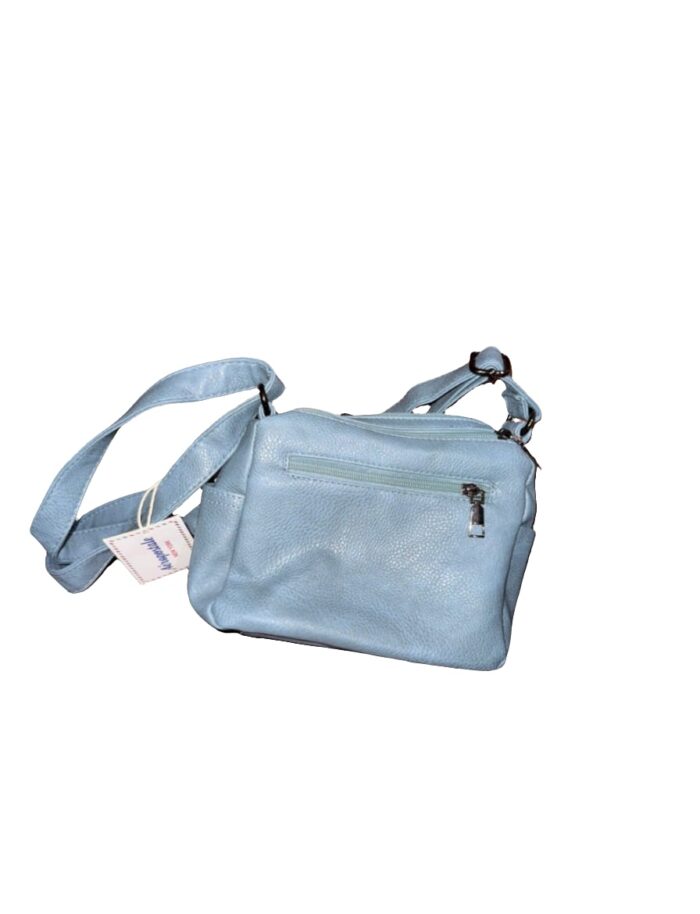 Aeropostale slate blue multi-compartment crossbody bag with matching AERO hardware - Image 2