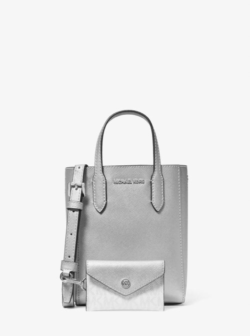 Michael Kors 2025 Collection Vincent Extra-Small Metallic Crossbody Bag With Logo Card Case