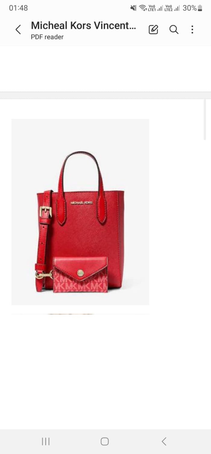 Michael Kors 2025 Collection Vincent Extra-Small Saffiano Leather Crossbody Bag With Logo Card Case - Image 3