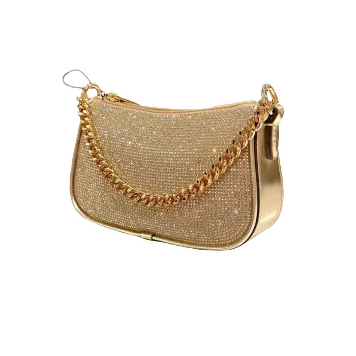 Michael Kors 2025 Collection Carmela SM Sparkling Rhinestone Pouchette Crossbody Bag