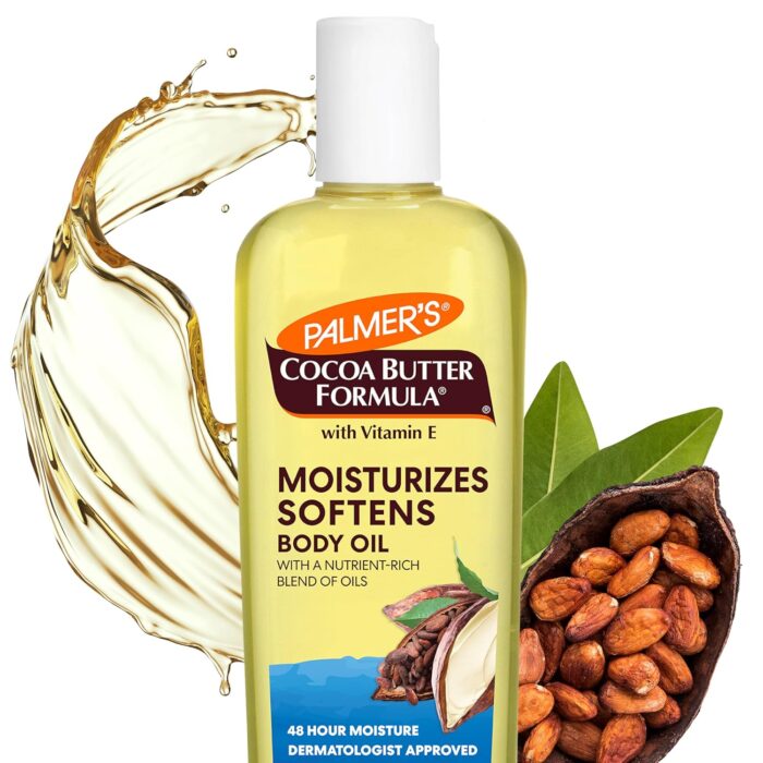 Palmer's Cocoa Butter Moisturizing Body Oil with Vitamin E, Radiant Looking Glow and Skin Hydration, Instant Absorption, Bath, Body and Shower, 250ML / 8.5 Ounces