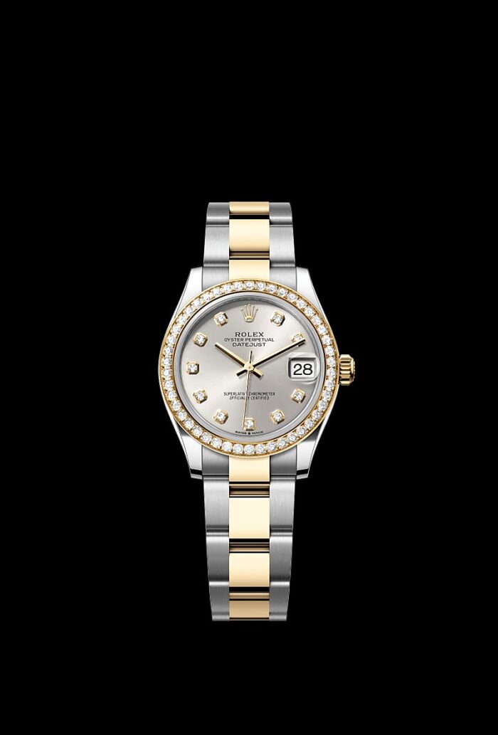 Rolex 41mm with Diamonds and Silver Watch