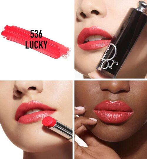 Dior Addict Hydrating Shine Lipstick - 90% Natural-Origin Ingredients - Refillable 3.2g Full size lipstick (536 Lucky pink)