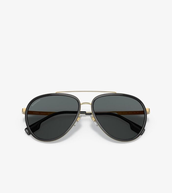 BURBERRY Sunglasses Oliver Gold Polar Dark Grey - Image 4