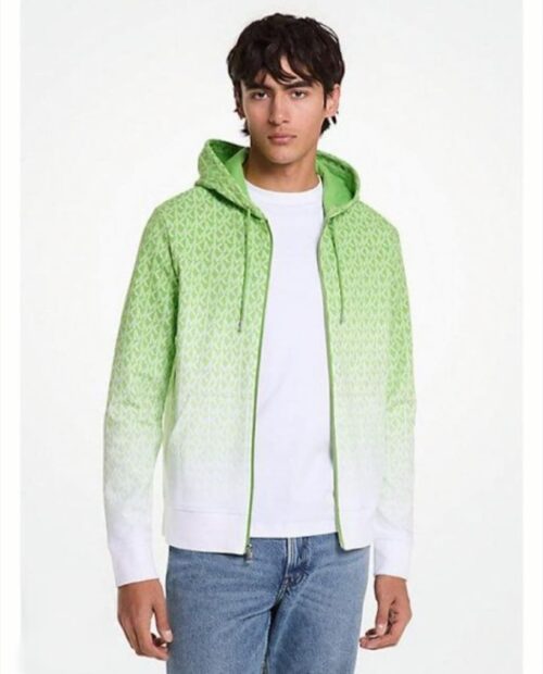 Michael Kors 2025 Collection Ombre Signature Logo Cotton Blend Zip-Up Hoodie