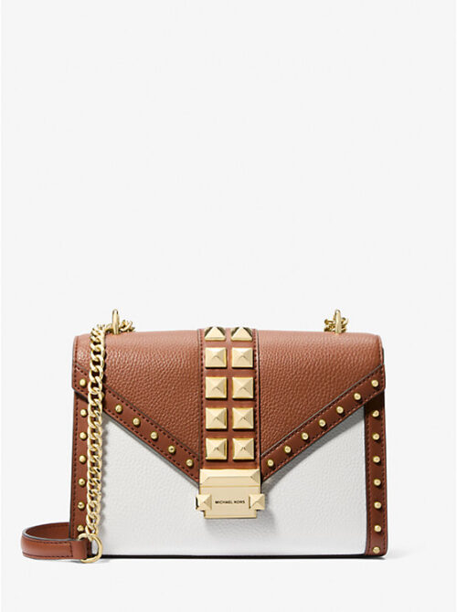 Whitney Medium Studded Metallic Shoulder Bag