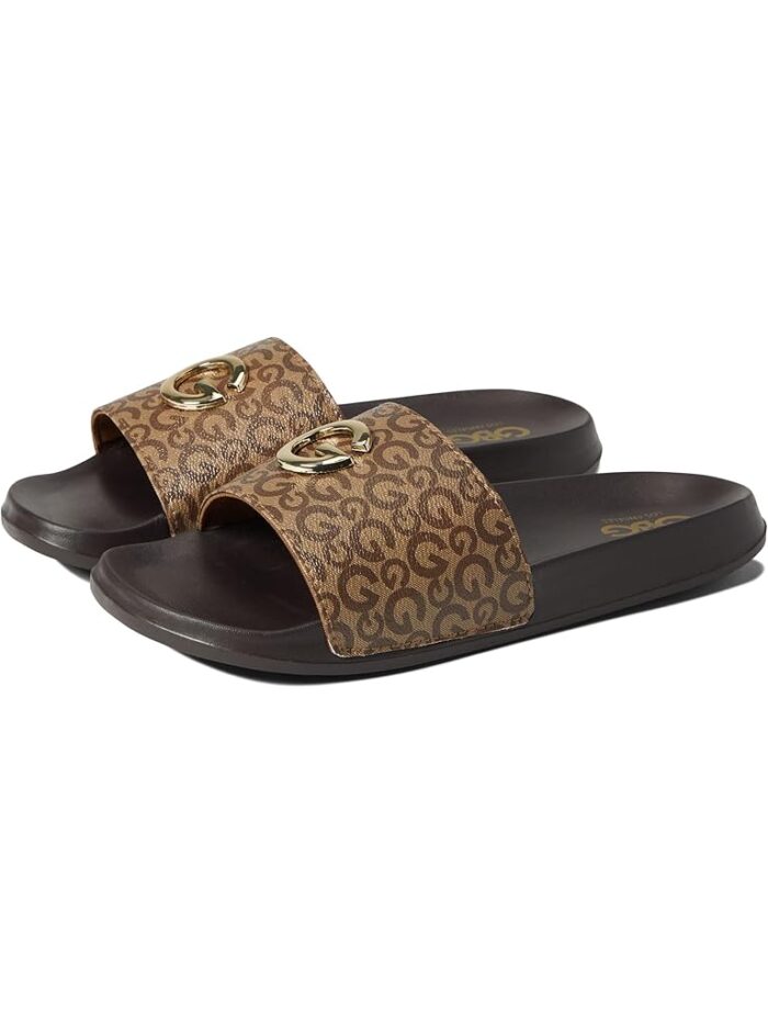 GBG Los Angeles Pansy Slippers with Gold Hardware