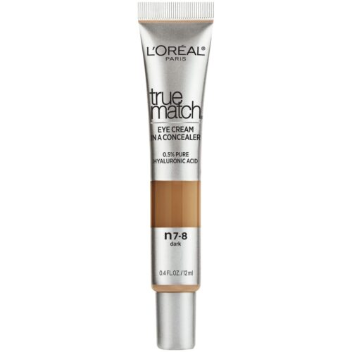 L’Oréal Paris L'Oreal True Match Eye Cream in a Concealer, 0.5% Hyaluronic Acid, Dark N7-8, 0.4 fl. Oz