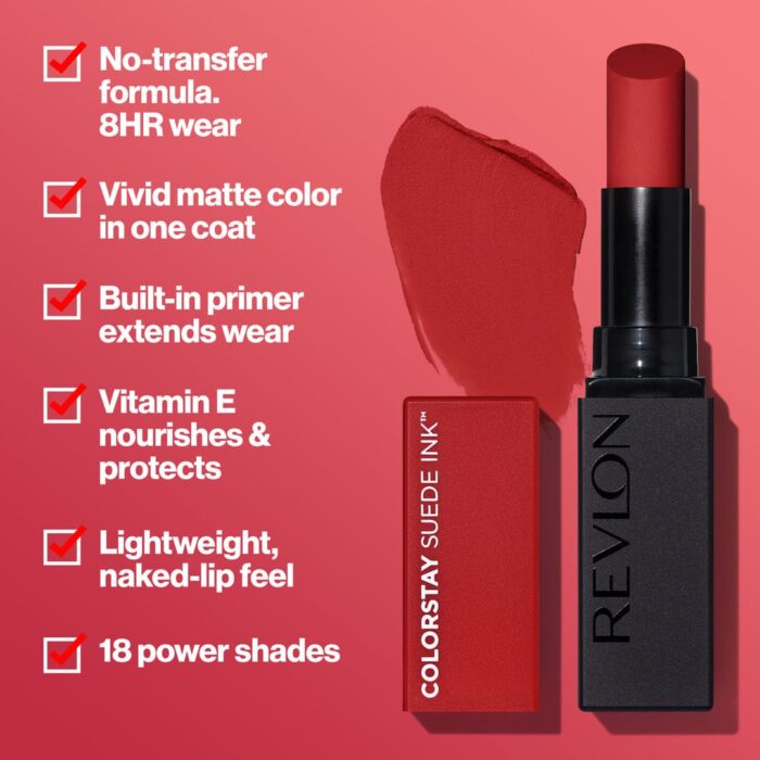 Revlon ColorStay Suede Ink™️ Lipstick (Spit Fire 014) - Image 4
