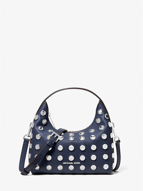 Michael Kors 2025 Collection Ember Small Embellished Pebbled Leather Messenger Bag