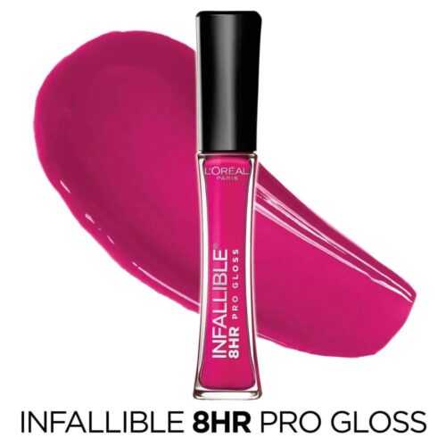 L’Oréal Infallible 8 Hour Pro Lip Gloss, Hydrating Finish (140-Pink Topaz)