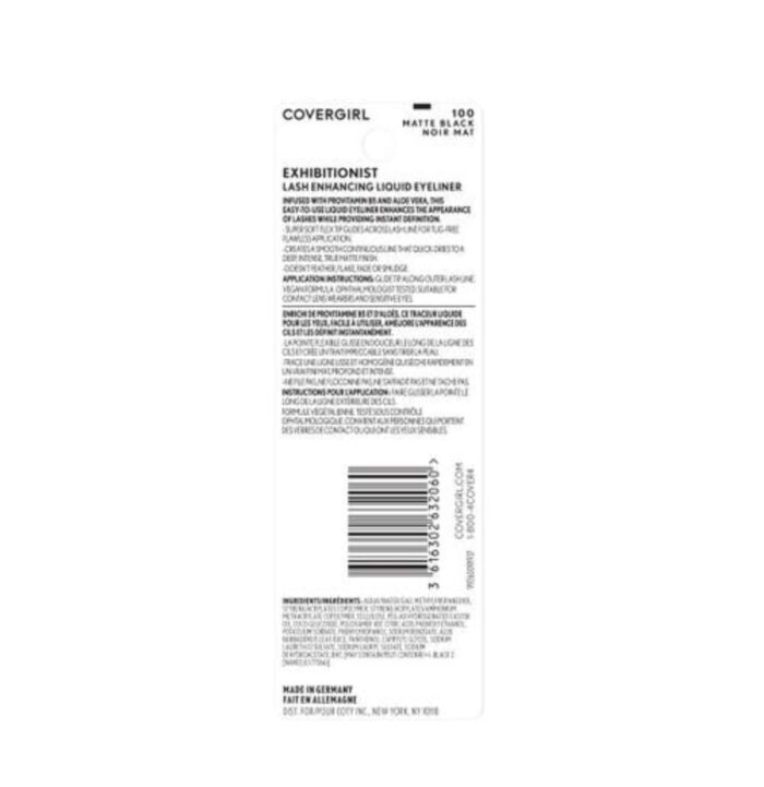 CoverGirl Exhibitionist Lash Enhancing Liquid Eyeliner(100-Matte Black) - Image 4