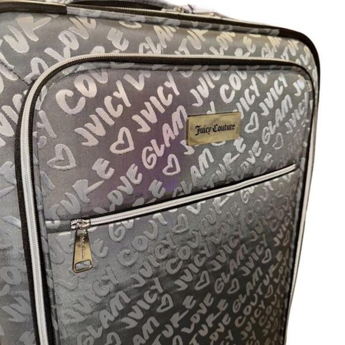Juicy Couture Metallic Charcoal Glam 29” Spinner Travel Luggage Rolling Suitcase - Image 2