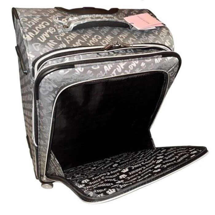 Juicy Couture Metallic Charcoal Glam 29” Spinner Travel Luggage Rolling Suitcase - Image 3