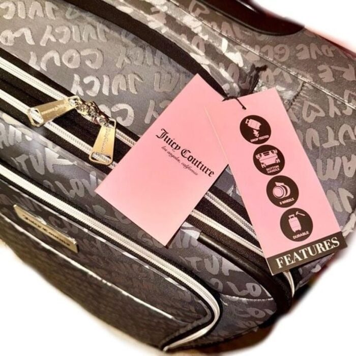 Juicy Couture Metallic Charcoal Glam 29” Spinner Travel Luggage Rolling Suitcase - Image 4
