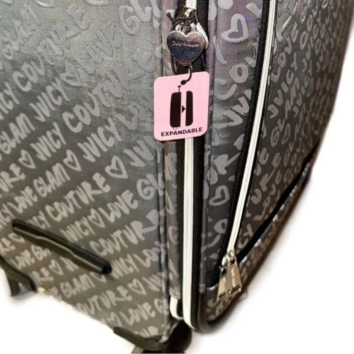 Juicy Couture Metallic Charcoal Glam 29” Spinner Travel Luggage Rolling Suitcase - Image 8