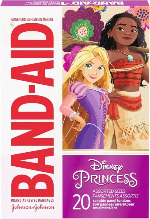 BAND-AID®️ DISNEY Princess Adhesive Bandages, Assorted Sizes, 20 CT