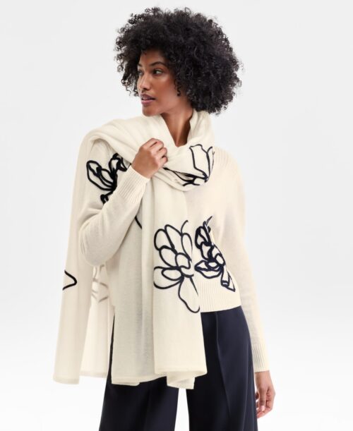 Charter Club 100% Cashmere Oversized Scarf, Macy's Exclusive-Vanilla Ice