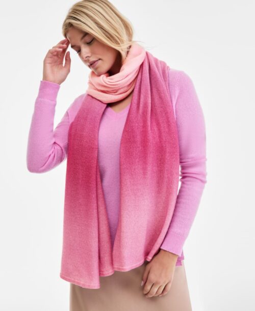 Charter Club 100% Cashmere Oversized Scarf, Macy's Exclusive-Delicate Pink Combo