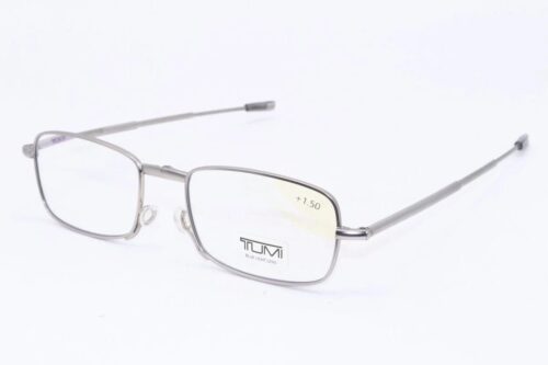 NEW TUMI VTU 802 SILVER +1.50 READERS AUTHENTIC FRAMES EYEGLASSES 53-19